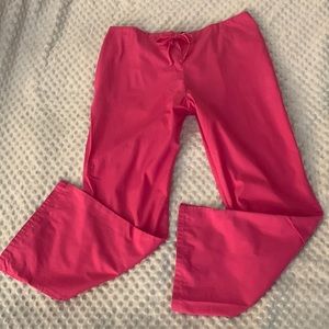 Cherokee Workwear Pink Drawstring Elastic Back Scrub Pant with Slits L